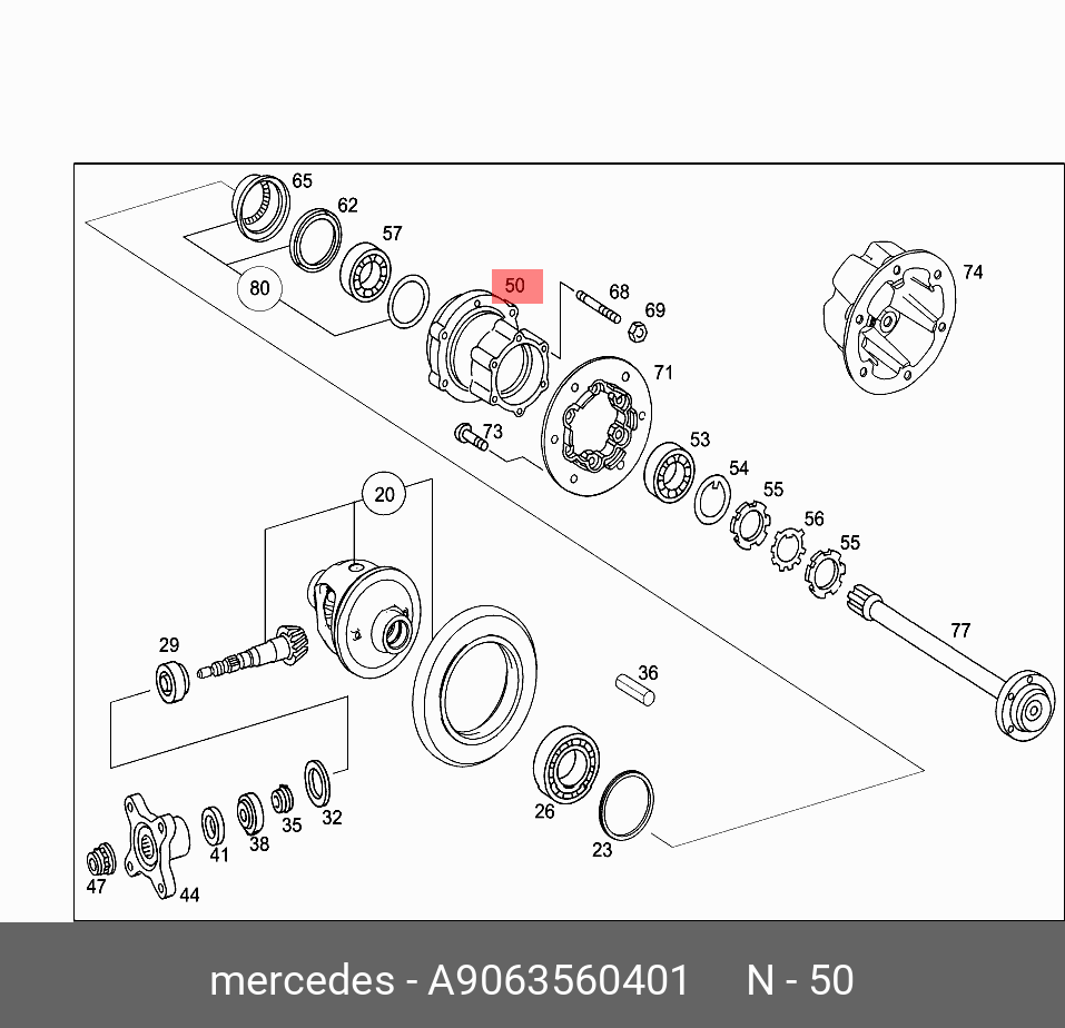 Ступица колеса - Mercedes A 906 356 04 01