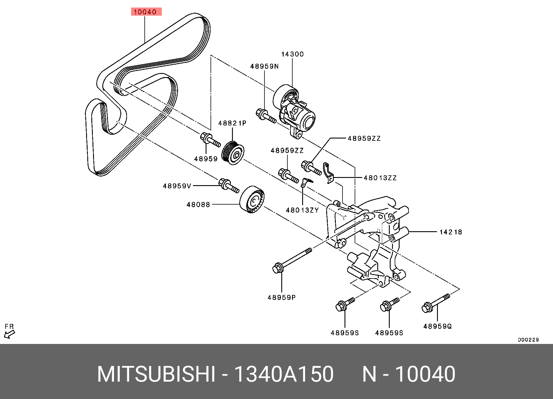Ремень ручейковый - Mitsubishi 1340A150