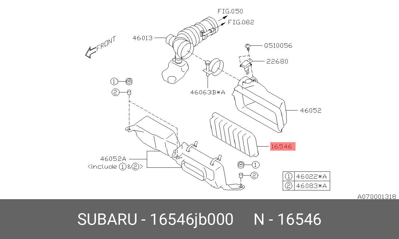 Фильтр воздушный - Subaru 16546-JB000