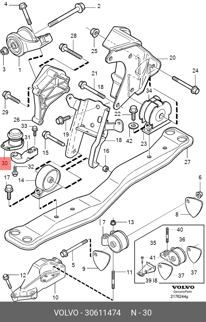 Подушка двигателя - Volvo 30611474