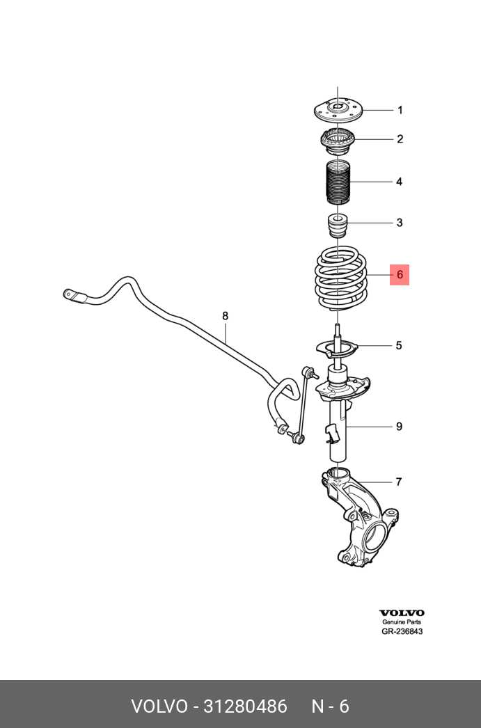Пружина ходовой части - Volvo 31280486