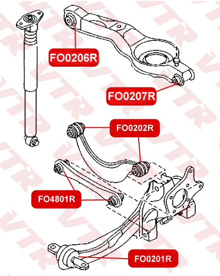 Сайлентблок Ford Focus рычага поперечного задний   sale | зад | - VTR FO0207R