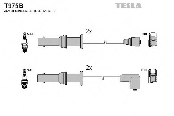 Комплект высоковольтных проводов - Tesla T975B