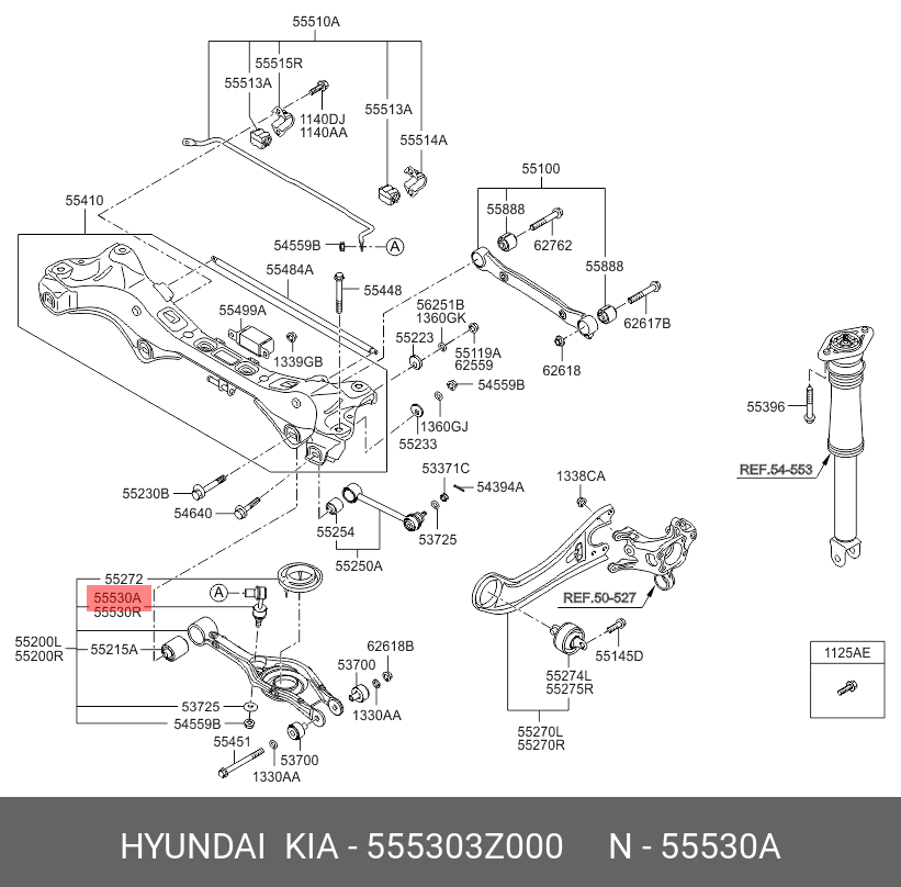Стойка стабилизатора | зад прав/лев | - Hyundai/Kia 55530-3Z000