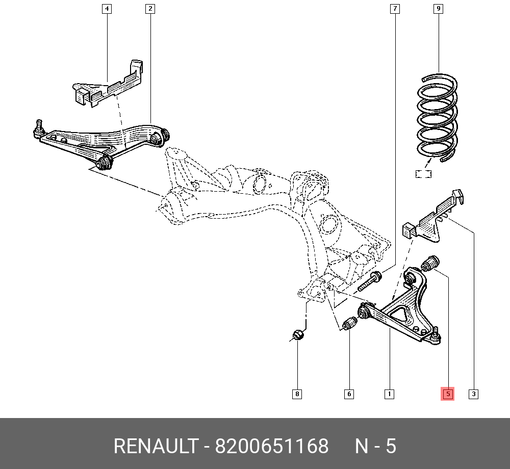 Сайлентблок рычага подвески | перед | - Renault 82 00 651 168