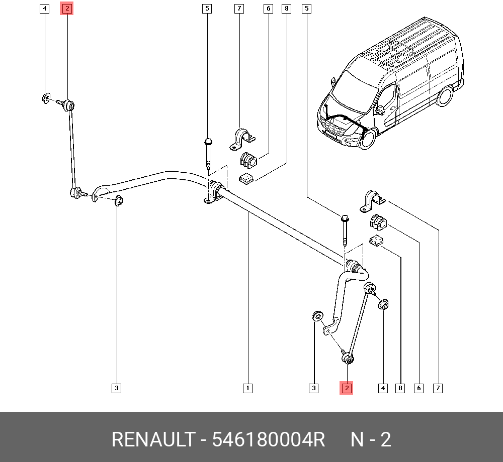 Стойка стабилизатора | перед прав/лев | - Renault 54 61 800 04R