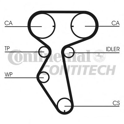 Ремкомплект ГРМ+водяной насос - Contitech CT887WP2