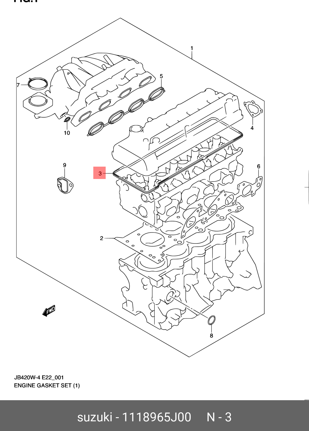 Пpокладка крышки клапанов ( 1118965j00000 ) - Suzuki 11189-65J00