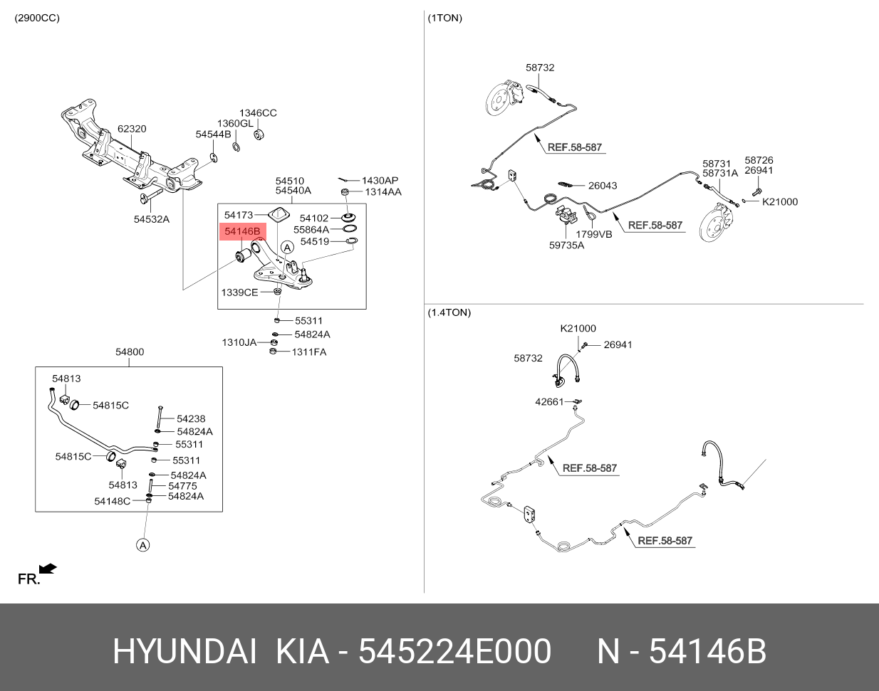 Сайлентблок рычага подвески | перед | - Hyundai/Kia 54522-4E000