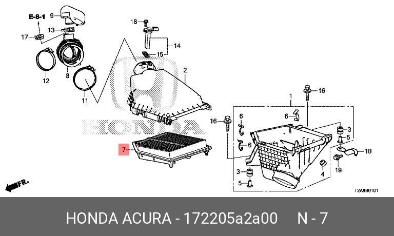 Фильтр воздушный - Honda 17220-5A2-A00