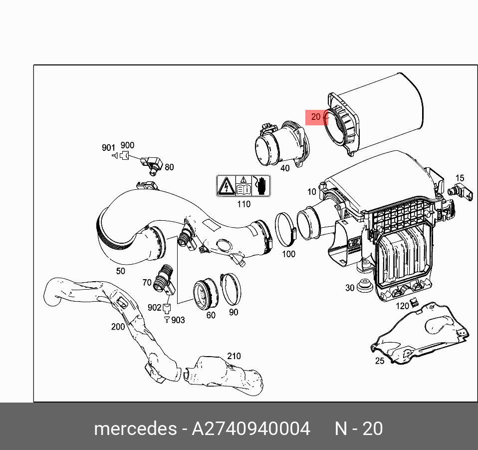 Фильтр воздушный - Mercedes A2740940004