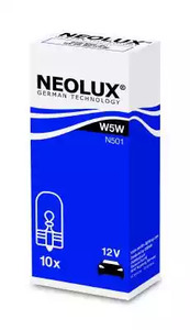 Лампа W5W 12V w2.1x9.5d 5xfs10 - NEOLUX N501