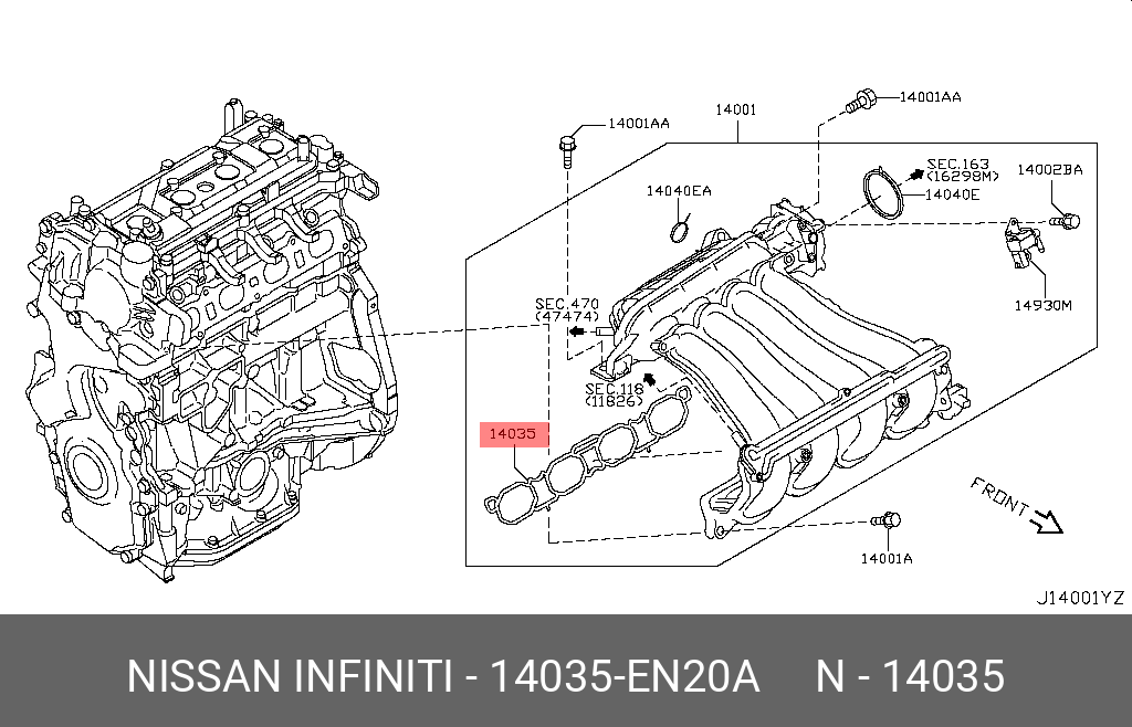 Прокладка головки блока цилиндров - Nissan 14035-EN20A