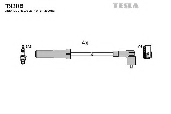 Комплект высоковольтных проводов - Tesla T930B