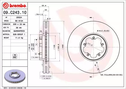 Диск тормозной Standard | перед |