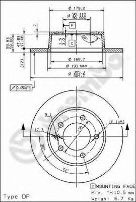 Диск тормозной Standard | зад |