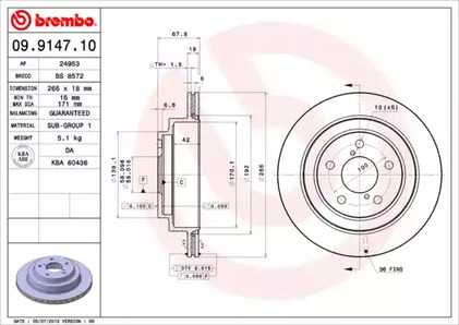 Диск тормозной Standard | зад |