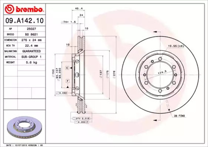 Диск тормозной Standard | перед |